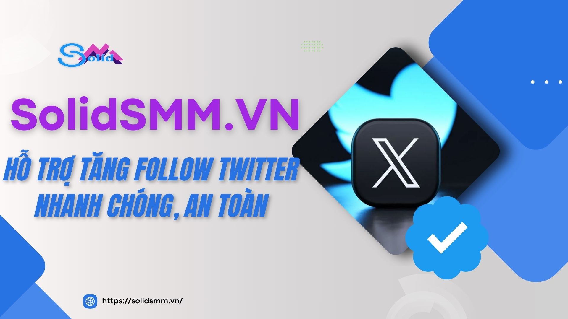 SolidSMM hỗ trợ tăng follow Twitter nhanh chóng, an toàn
